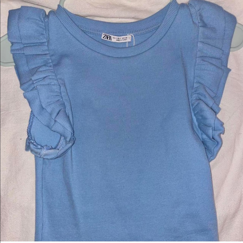 zara ruffle sleeve tank top